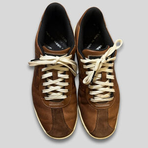 Adidas Golf Shoes Low Top Cushioned Collar Rubber Outsole Leather Brown Men's 9